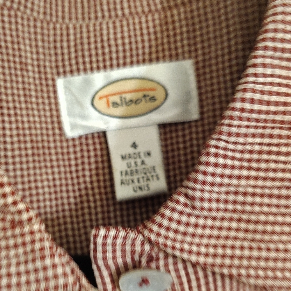 Talbots Tan and White Checkered Midi Dress - Picture 3 of 6